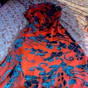 Blue and orange dress